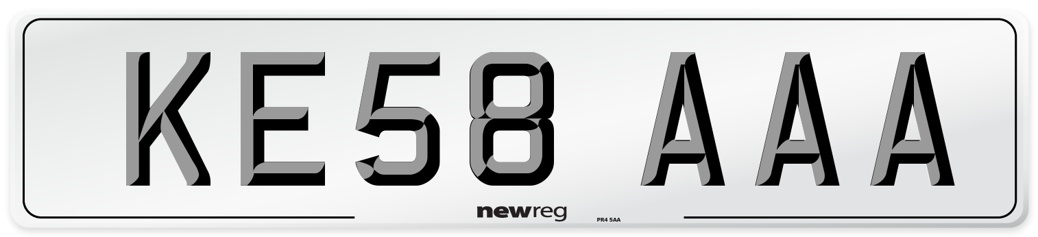 KE58 AAA Number Plate from New Reg